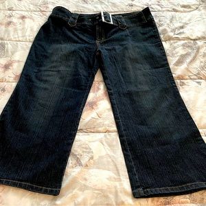 C’est Toi women’s dark wash cropped belted jeans, size 3XL plus boho festival